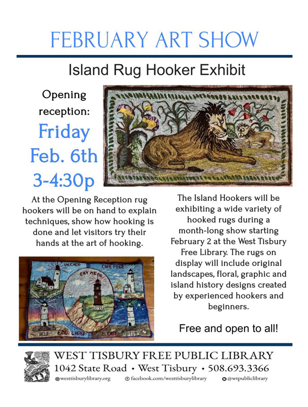Hooked Rug show at the West Tisbury library