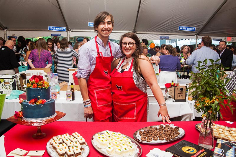 Alex Roan, left, and Julia King offered deserts from the Black Dog Bakery.