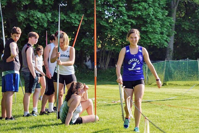Whitney Schroeder in the javelin competition.