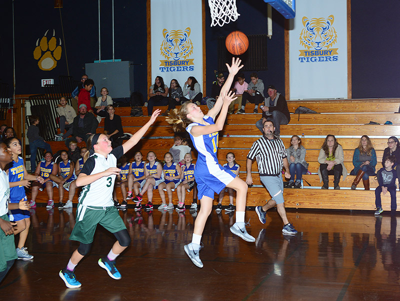 Braedyn Clark takes off for a layup during the second half.
