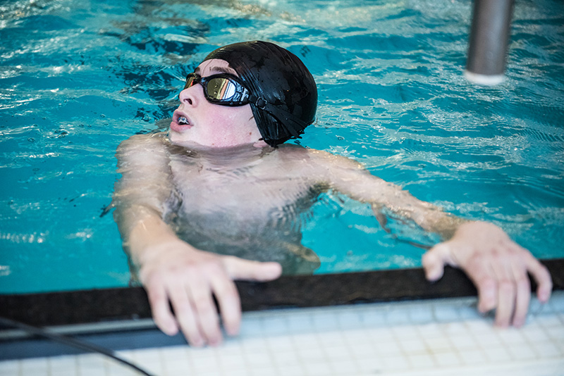 Jack Crawford placed third in the 50 meter freestyle against Barnstable.