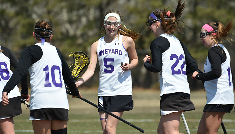 Alexis Condon (5) is all smiles after another Vineyard goal.