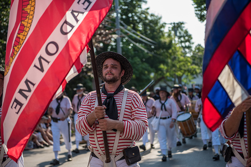 The Colonial Navy of Massachusetts, of Fall River, march in the parade.