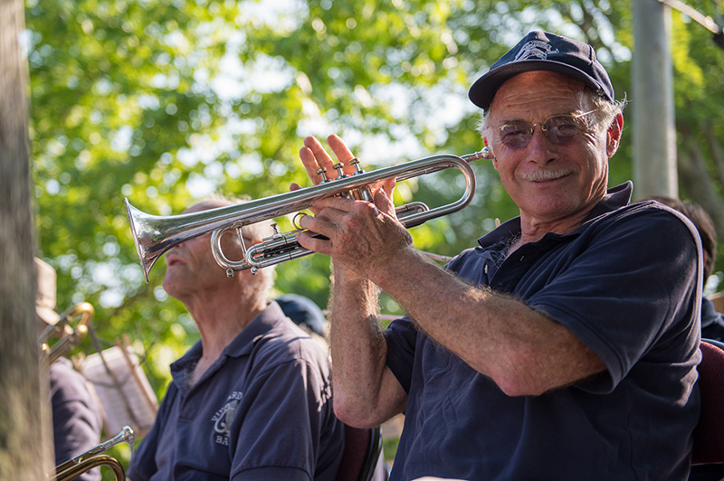 Musicians in the Vineyard Haven Band play in the parade.