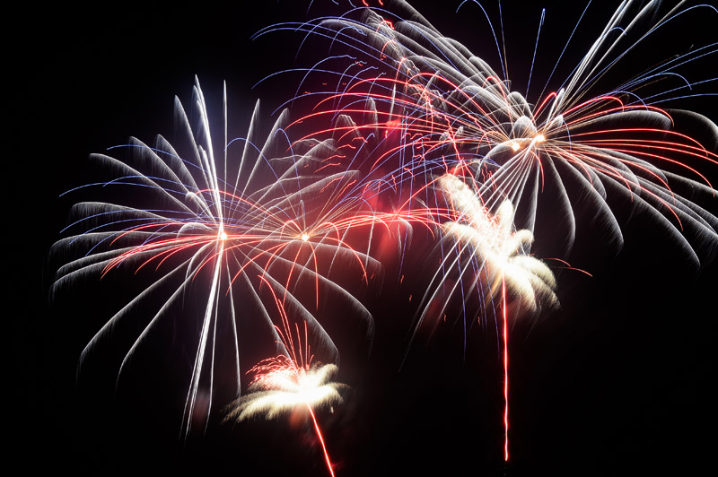 Fireworks light up the sky for the annual event in Oak Bluffs.