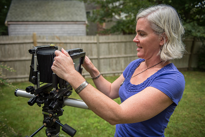 Jhenn Watts works with this 4×5 film camera.