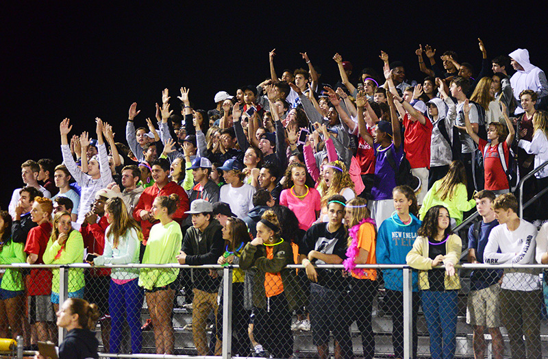 The Vineyard fans cheer on their team in the fourth quarter.