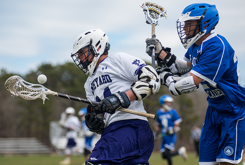 Hunter Meader, No. 24, concentrates on the ball.
