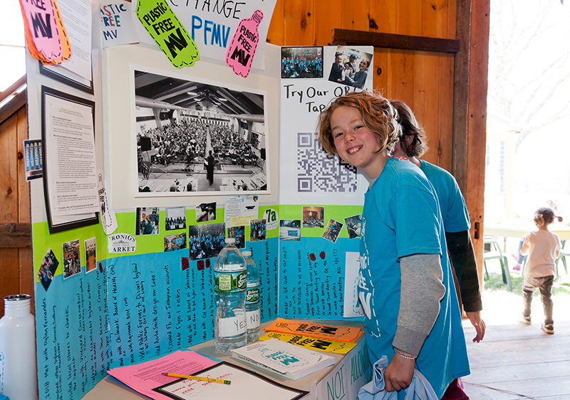 G. Jarrell, 11, of West Tisbury explains how we can be a Plastic Free MV.