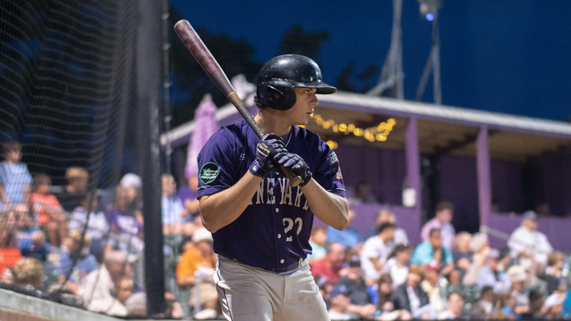 Zachary Clesas, No. 22, stays in focus while at bat.
