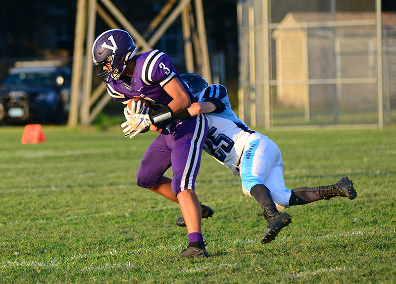 Braden Sayles intercepts a Seekonk pass.