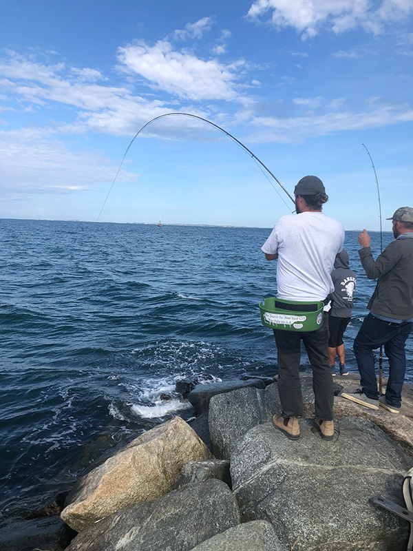 Gavin Smith lands a False Albacore.