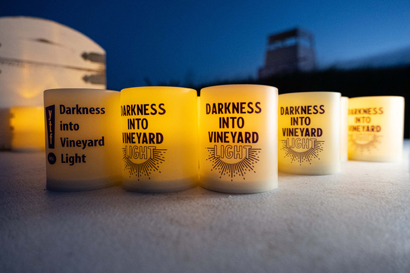 Participants were given candles to light their walk as the sun rose.