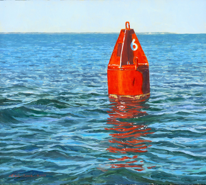 “Buoy Six” Oil on Panel, 8″ x 9″