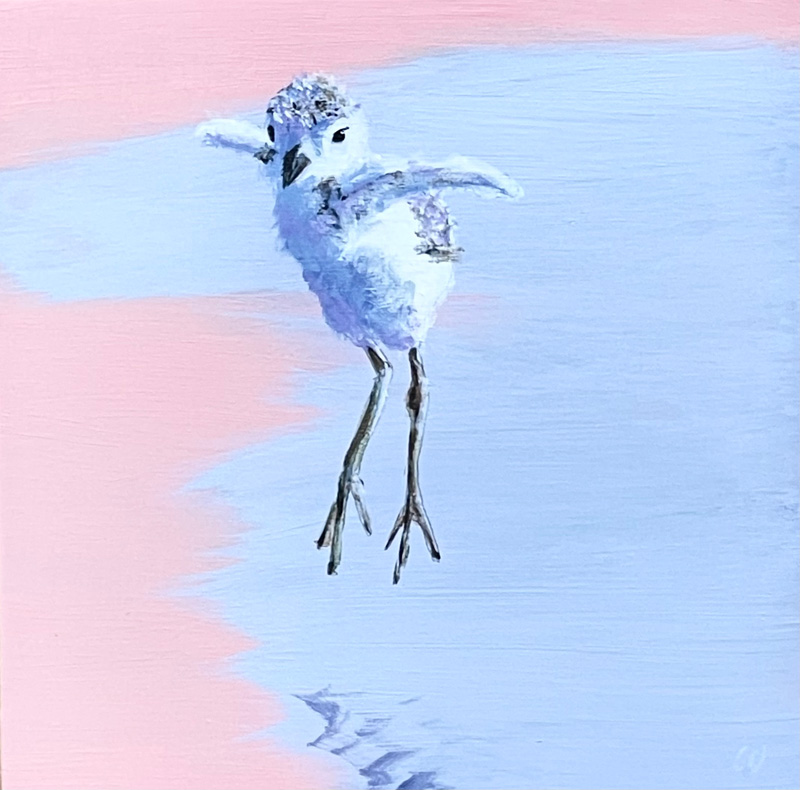 “Confident V” Acrylic on Canvas 8″x 8″