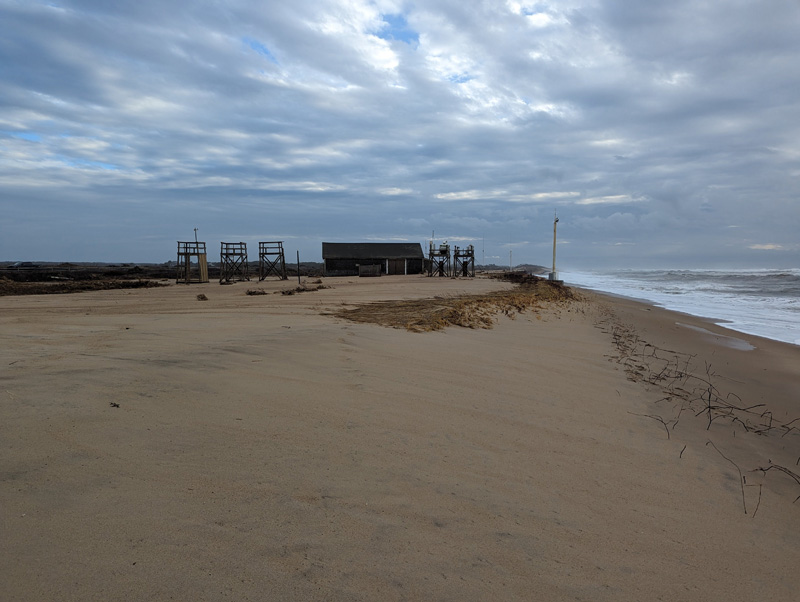 Lifeguard shack and stands, post storm.