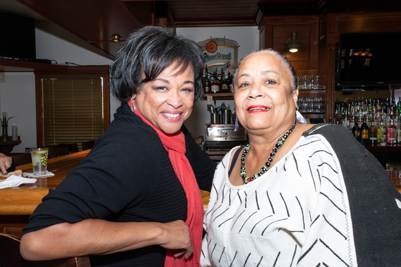 Leah Brown (left) and Carleen Cordwell enjoyed chatting during the luncheon.