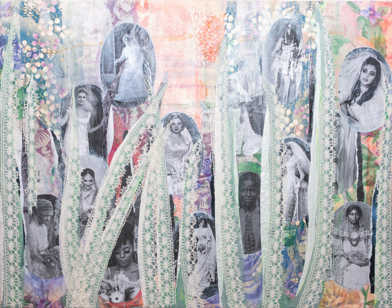 Ann Meleney’s “Contained by Lace” collage.