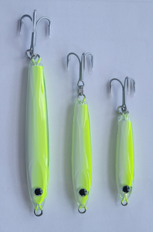 The newest Game On! lure — Lime Time in 1.5-ounce, 1-ounce, and 3/4-ounce.