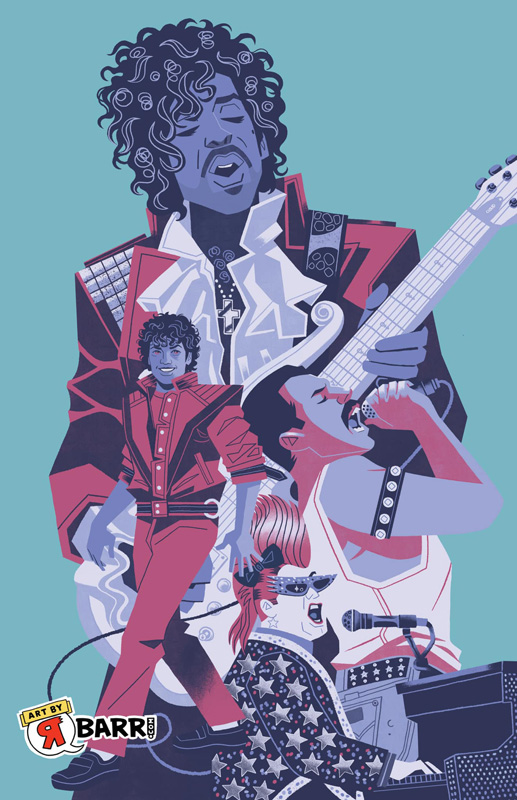 Musicians from the 1980s, including Prince and Michael Jackson.