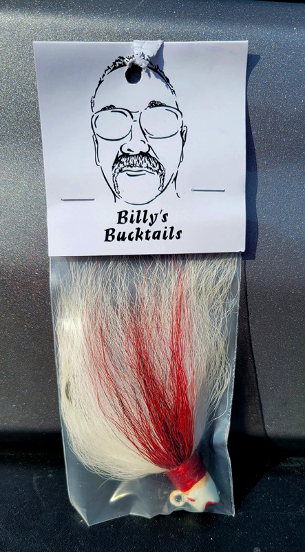 You can purchase Billy’s Bucktails at Island tackle shops.