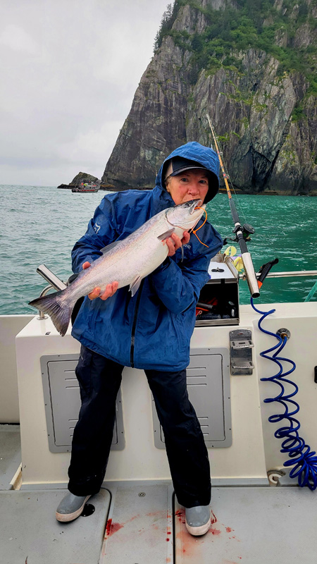 Going to weigh-in with my first silver salmon of 2024.