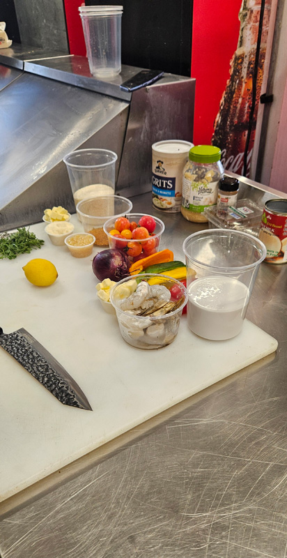Ingredients for grits and shrimp