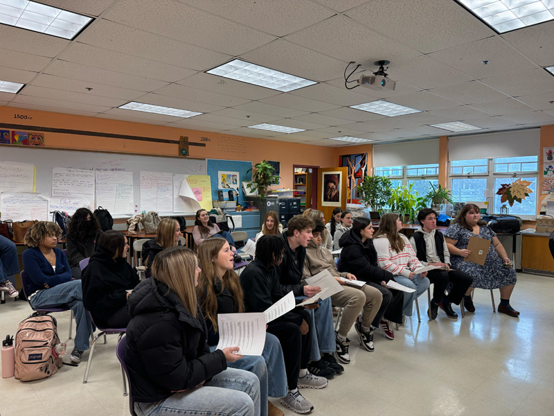 MVRHS students present during Barbara Phillips interview.
