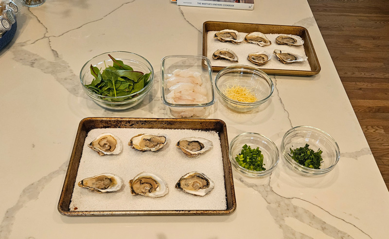 Ingredients for Fisherman’s Oysters ready to go.