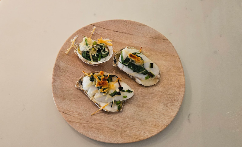 Oysters plated and ready to devour.