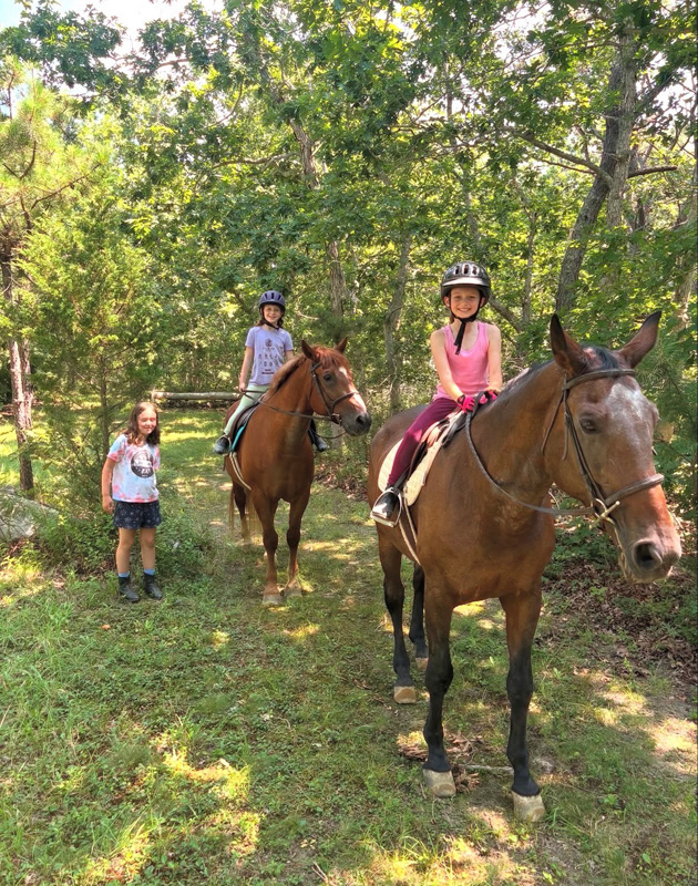 Riding around the property on horseback always brings smiles.