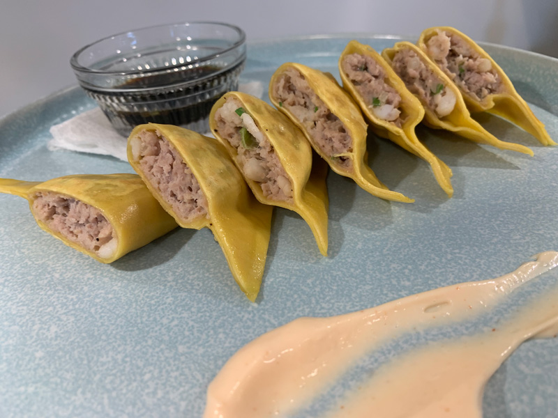 Triangle-shaped dumplings filled with deliciousness