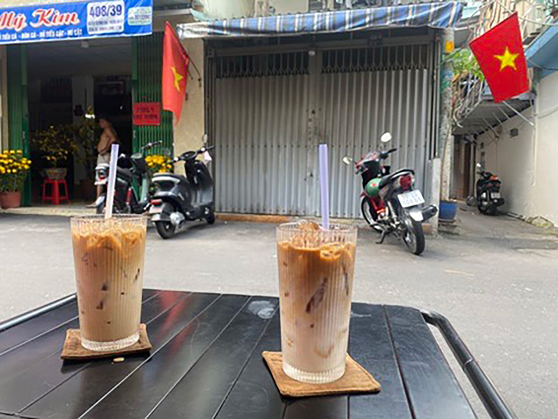 Iced milk coffee in Ho Chi Minh, Vietnam.