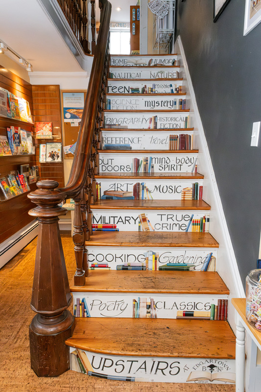 Edgartown Books has a beautiful mural painted on their staircase.